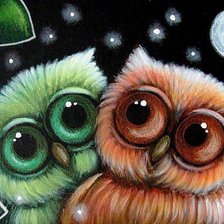 Схема вышивки «Совы мультяшные»