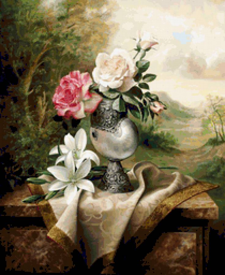 Натюрморт - цветы в вазе - предпросмотр