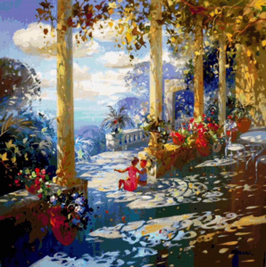 солнечный художник  22 - красота женщины, картины, живопись, девушка, дети, фэнтези, цветы - предпросмотр