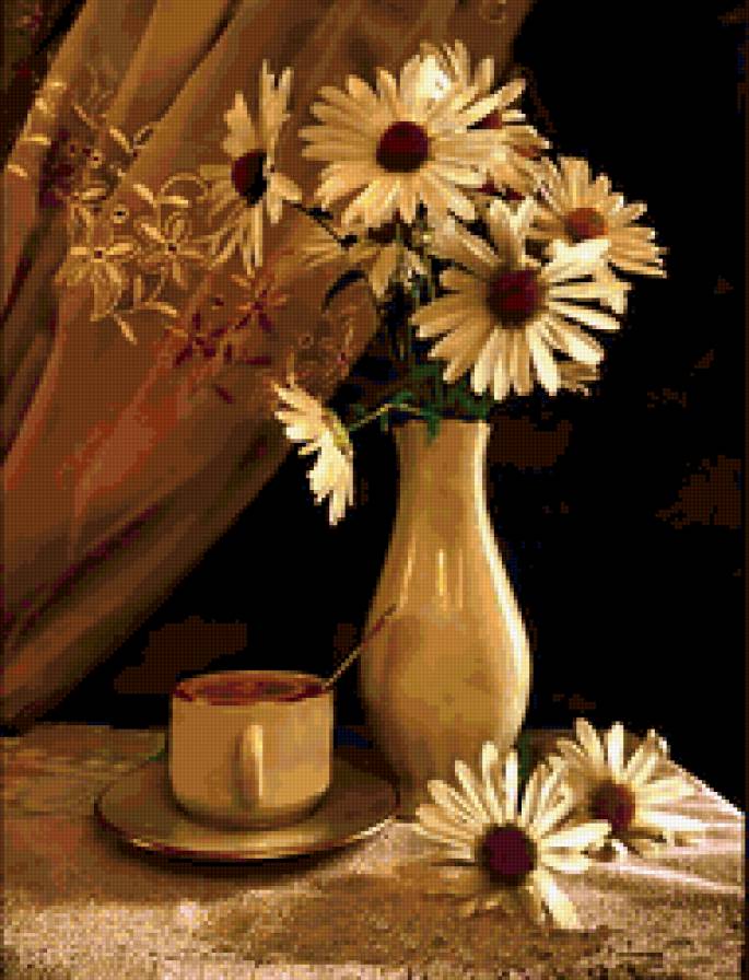 букет - букет, ваза, чашка, кухня - предпросмотр