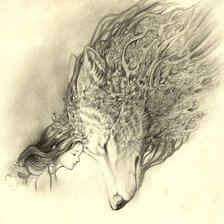 Оригинал схемы вышивки «Волк и девочка» (№361906)