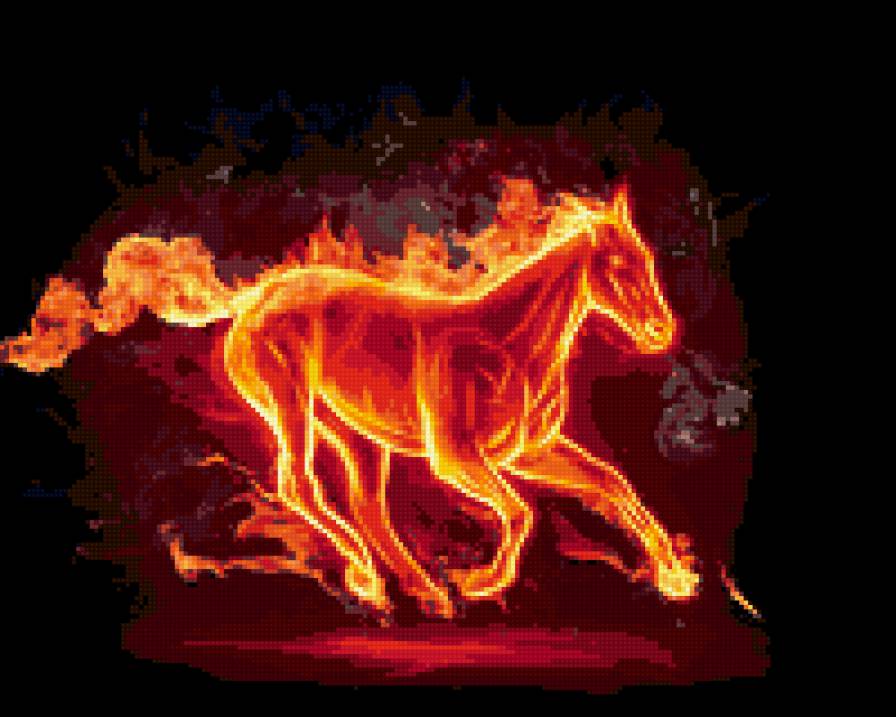огненный конь - конь, огонь, лошадь, пламя - предпросмотр