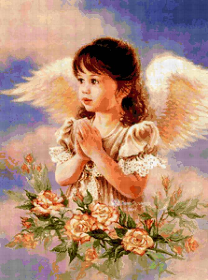 серия "ангелы" - ангел.цветы - предпросмотр