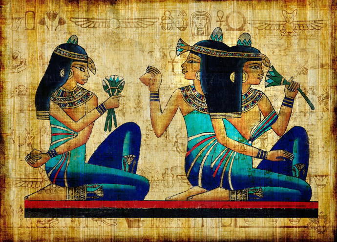 девушки - египет, папирус, девушки - оригинал