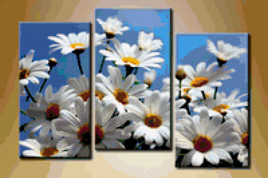 ромашки триптих - ромашки триптих - предпросмотр