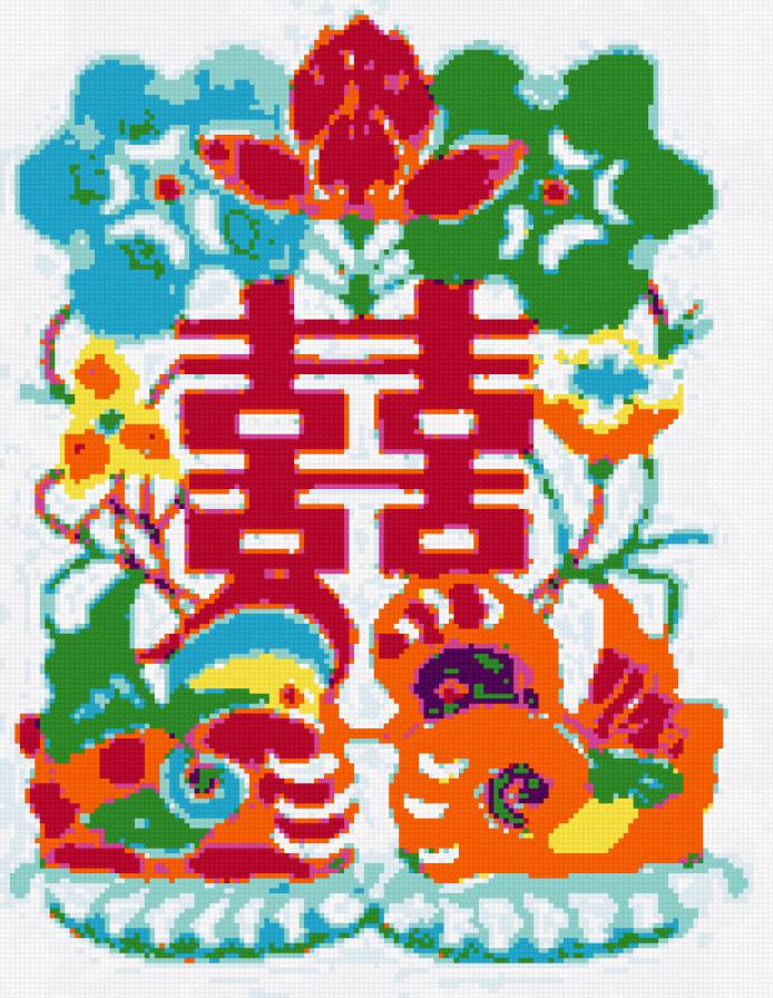 двойное счастье - счастье, фен шуй, восток, пара - предпросмотр