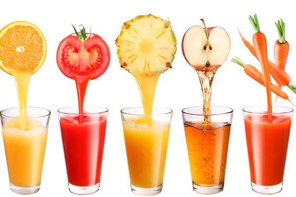 соки - ананас, яблоко, морковь, помидор, сок, апельсин, фрукты, стакан, завтрак - оригинал