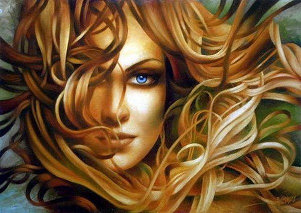 девушка - девушка, волосы - оригинал