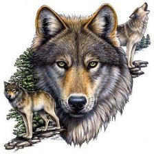 Оригинал схемы вышивки «волки» (№363340)
