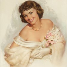 Схема вышивки «Ретро девушка»