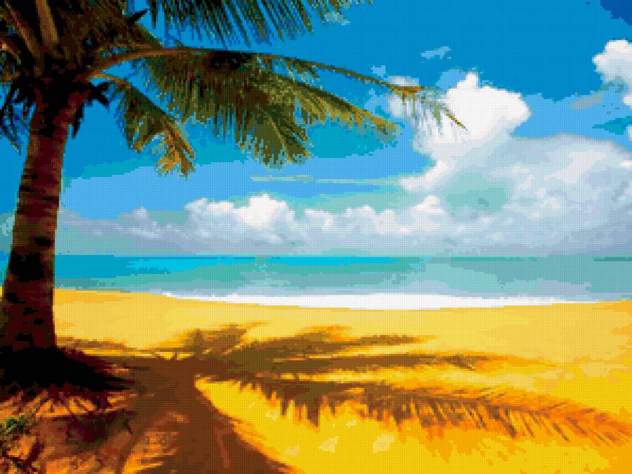 пляж - пальма, природа, пляж, океан, море, вид, мир, песок - предпросмотр