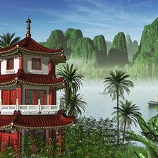 Схема вышивки «пейзаж»