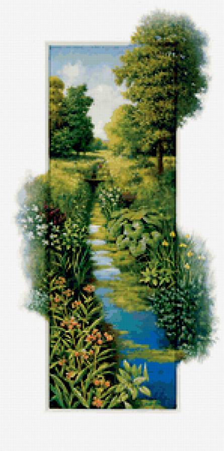 летний пейзаж - вода, деревья, природа, лето - предпросмотр