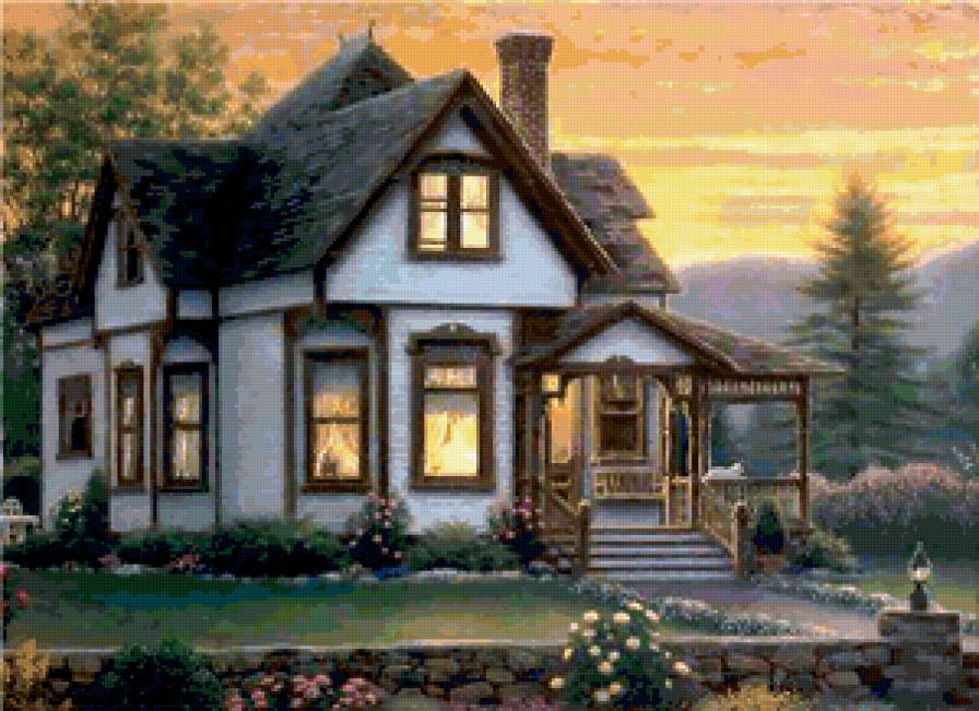 закат - природа, лето, дом - предпросмотр