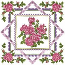Оригинал схемы вышивки «розы (подушка)» (№364005)