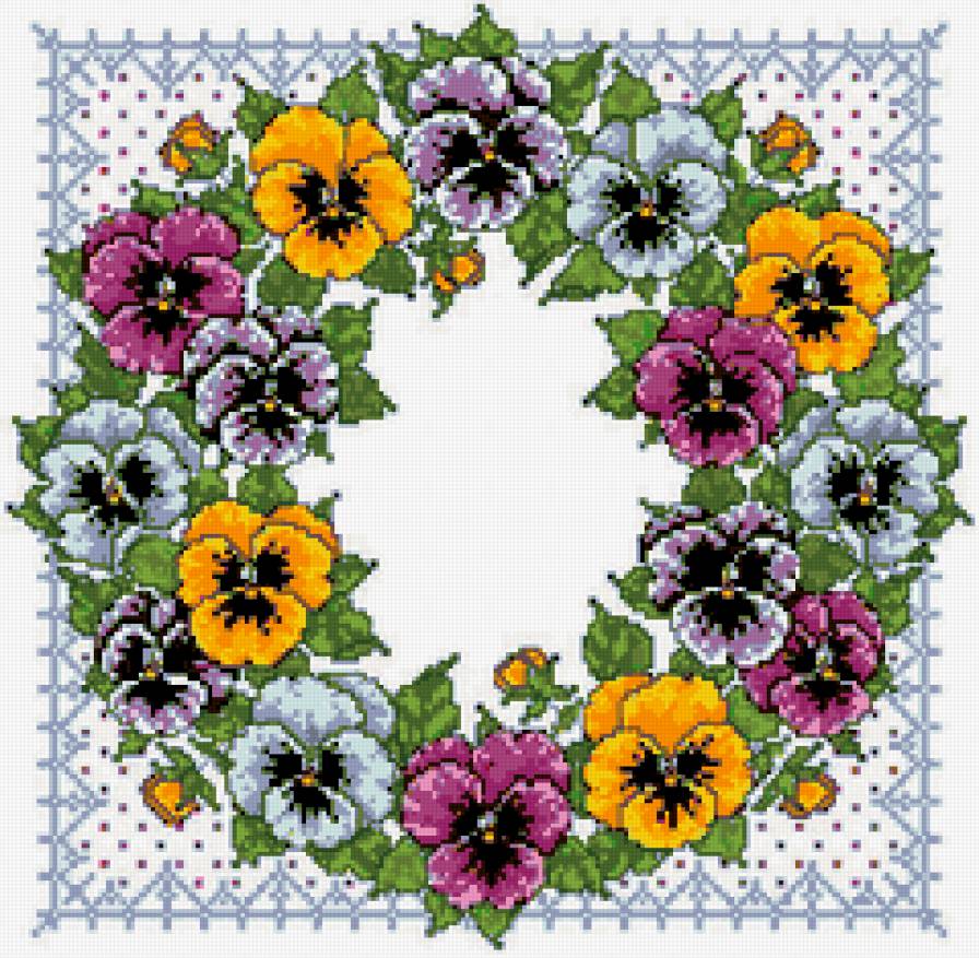 анютины глазки(подушка) - красота - предпросмотр