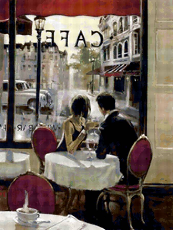 Завтрак в Париже - кофе, завтрак, пара, счастье, радость, париж, рипаж - предпросмотр