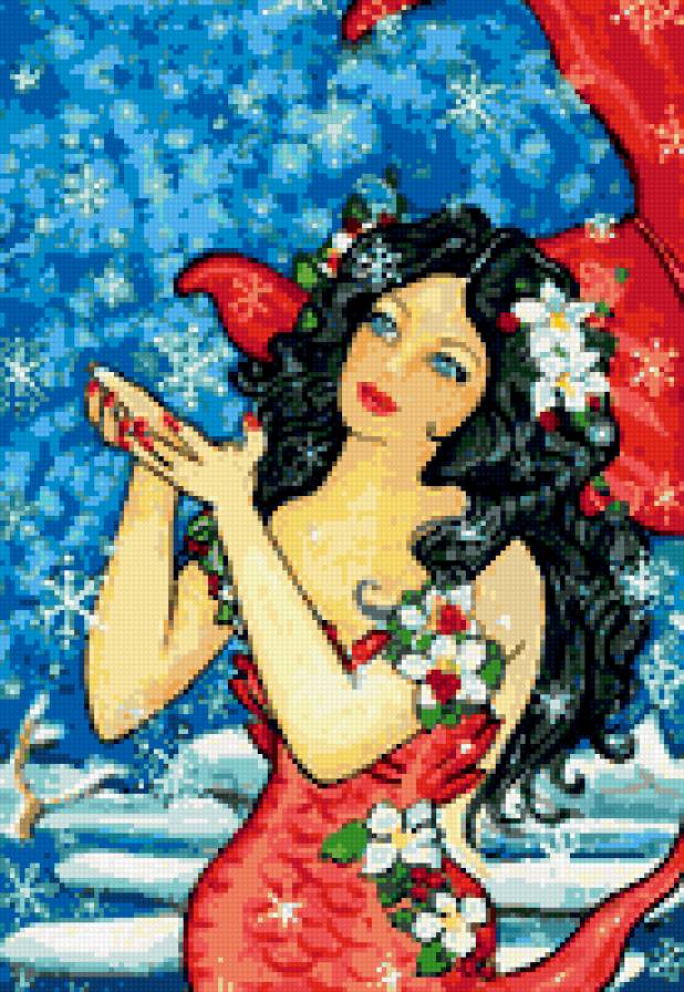 русалка - сказка, девушка, русалочка, миф, образ, новый год, зима - предпросмотр