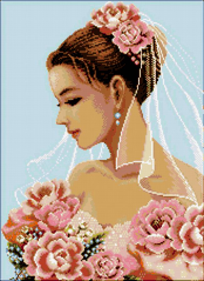 невеста - образ, букет, фата, свадьба, невеста, цветы, девушка, она - предпросмотр