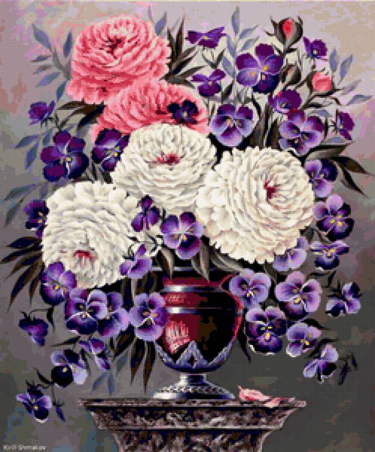 пионы в вазе-2 - предпросмотр