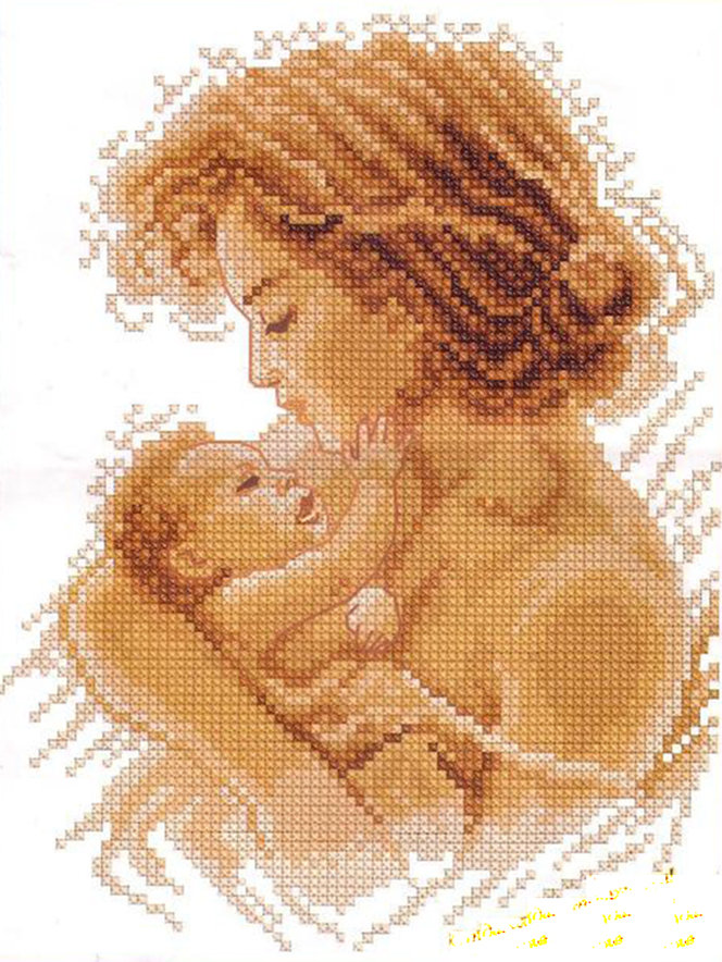Мать и дитя - вышивка крестом - оригинал