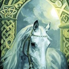 Оригинал схемы вышивки «белая лошадь» (№364446)