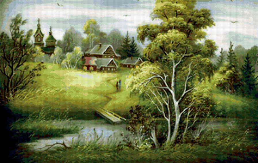 летний пейзаж - предпросмотр