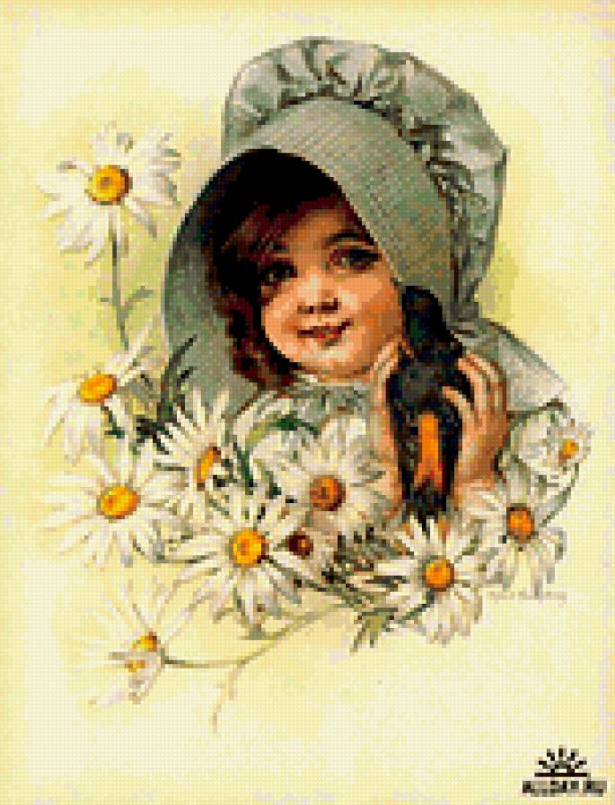 Девочка винтаж и птичка - девочка, винтаж, старинные открытки - предпросмотр