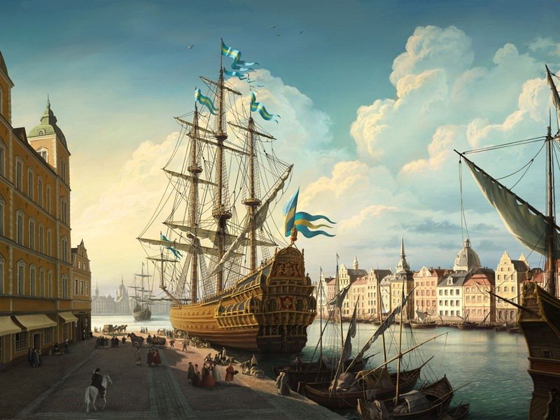 в порту - корабли - оригинал