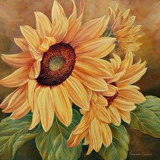 Схема вышивки «подсолнухи»