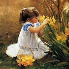 девочка и цветы