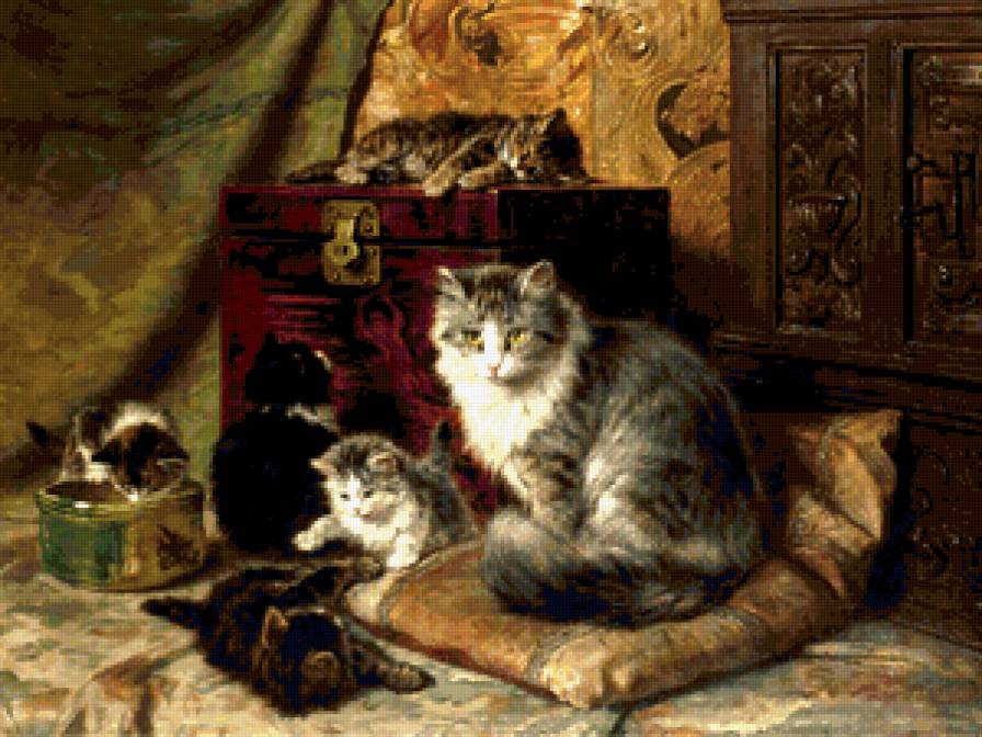 кошачья серия - живопись, кошки - предпросмотр