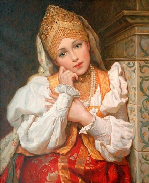 русская красавица - девушка, она, царевна, образ, женщина - оригинал