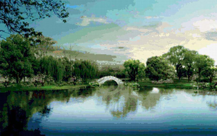 пейзаж - природа, мост, пейзаж - предпросмотр