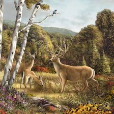 Схема вышивки «олени»