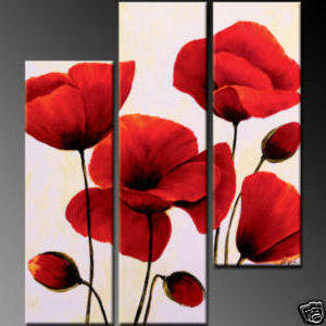 триптих маки - живопись, мак, цветы, букет - оригинал