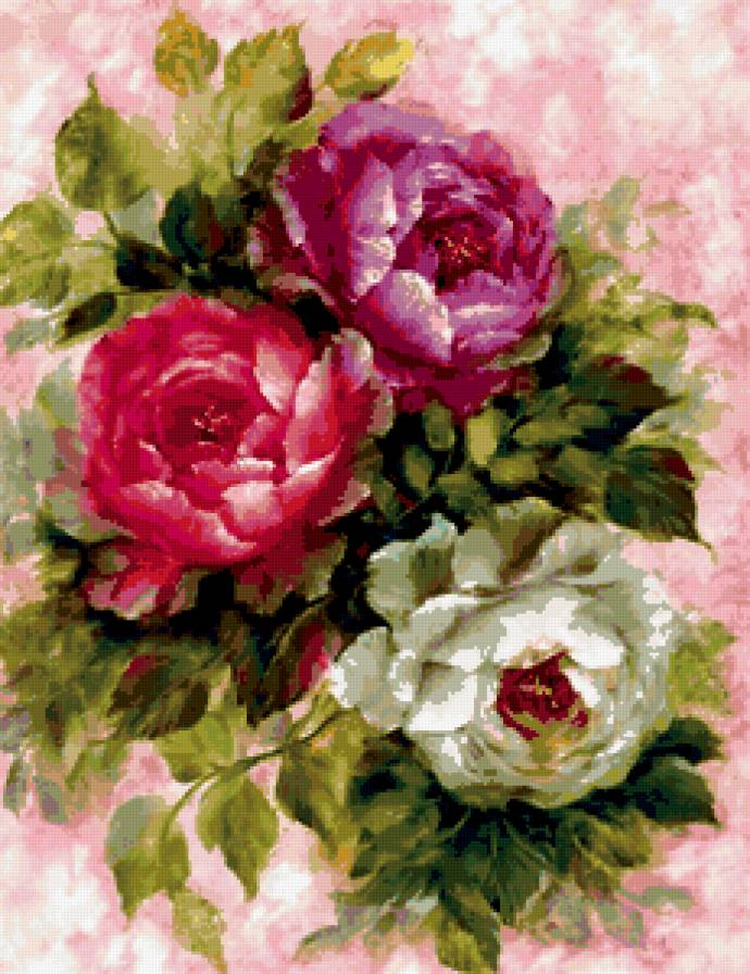 акварель пионы - живопись, цветы, розы, букет, пион - предпросмотр