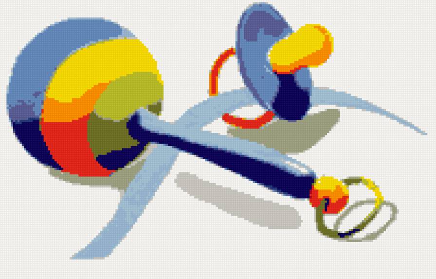 Погремушка и пустышка - простая, на рождение, новорожденному, детям, метрика, легкая - предпросмотр