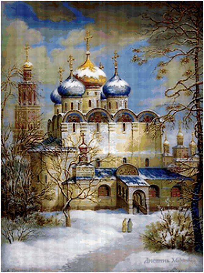 собор - зима, снег, природа, вечер - предпросмотр