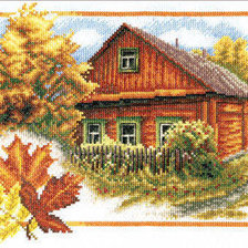 Оригинал схемы вышивки «Осень в деревне» (№367876)