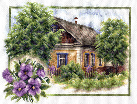 Лето в деревне - цветы, пейзаж, дом, деревня, село, лето - оригинал