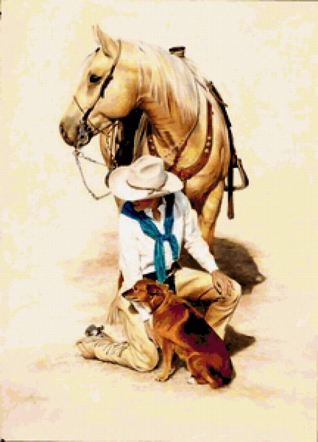 девушка ковбой - картина - предпросмотр