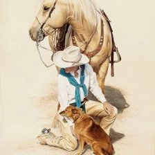 Схема вышивки «девушка ковбой»