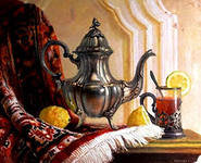 Вечерний чай - чай, восток, лимон, сервиз, натюрморт - оригинал