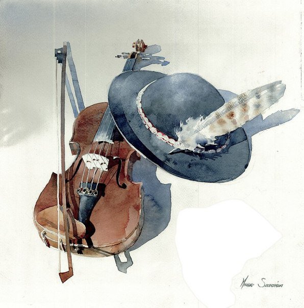 скрипка - музыка, скрипка, музыкант, ноты, шляпа - оригинал