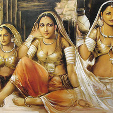 Схема вышивки «Индийские женщины»