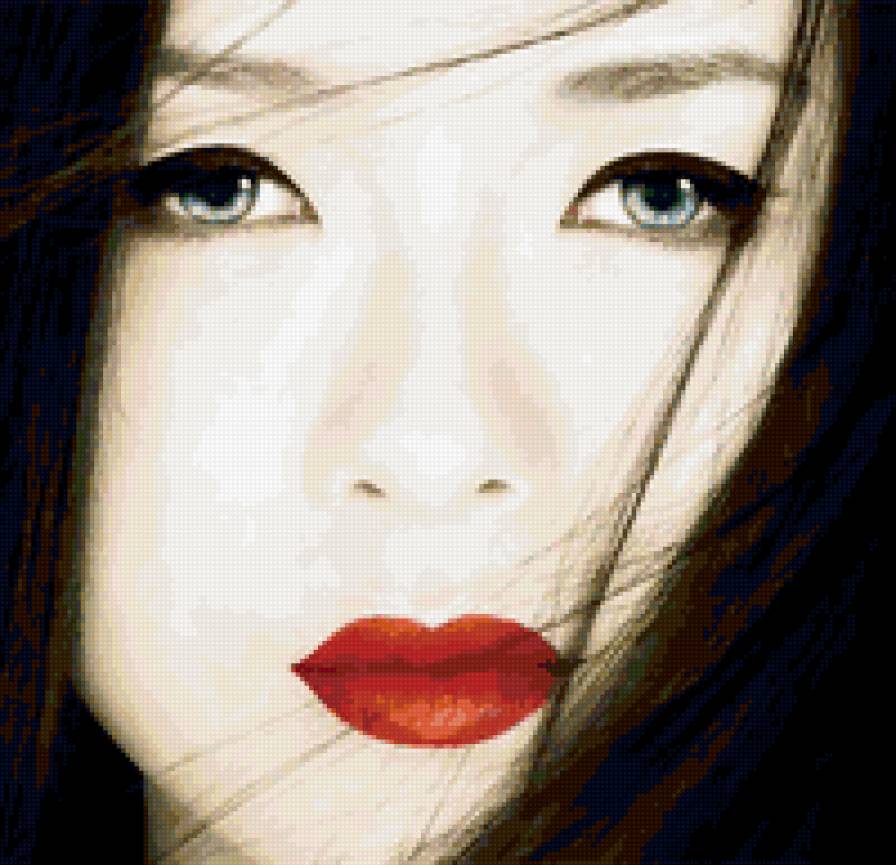 Гейша - портрет, гейша, девушка - предпросмотр