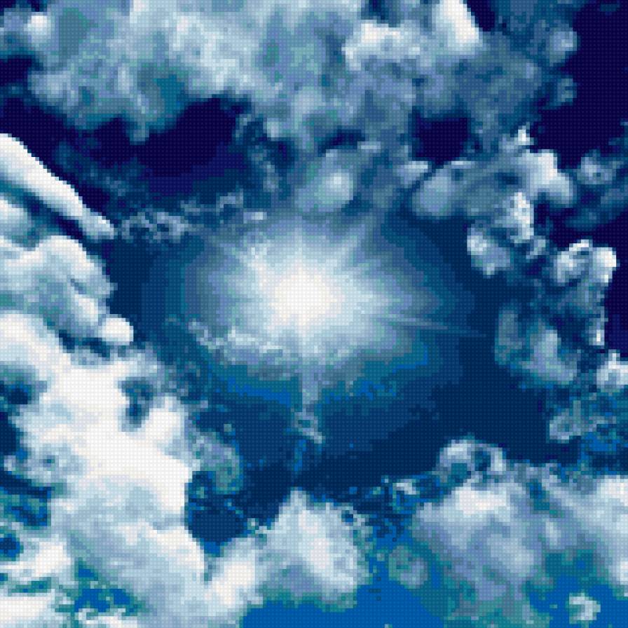 расступились облака - для подушки, небо, лучи - предпросмотр