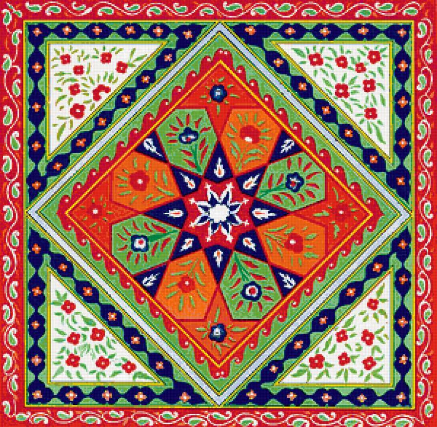 Узор на подушку - узор, подушка - предпросмотр