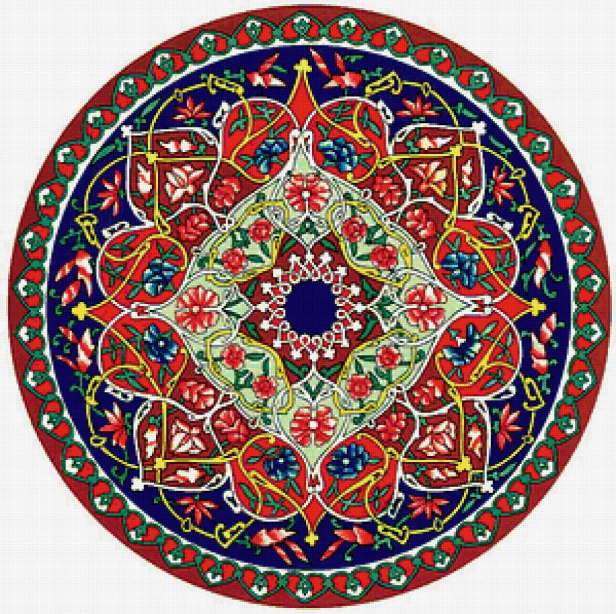 Узор на круглую подушку - узор, подушка - предпросмотр